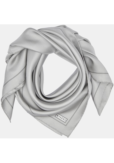 Vakko Düz Twill İpek Eşarp - Gri - Gri