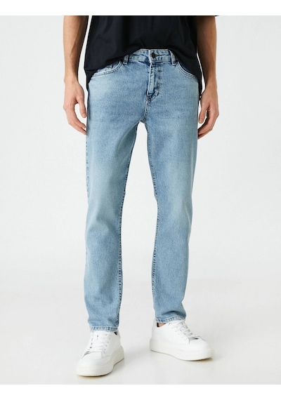 3SAM40246ND Koton Slım Erkek Jean Pantolon AÇIK İNDİGO Açık İndigo