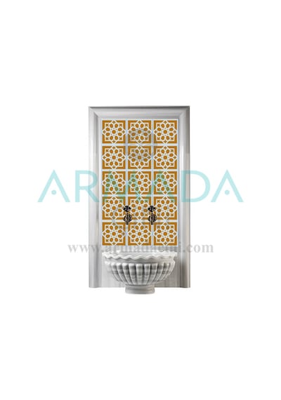Armada Çini 60X100 CM Sp 101 Sarı Serigraf Türk Hamamı Pano