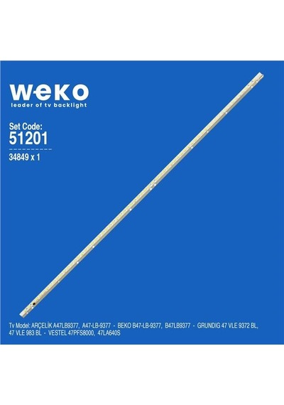 Arçelik A47lb9377 47'' İnç 1 Adet Tv Led Bar Tvnizin İçindeki Led Barla Aynısı Olduğunu Görmeden Almayınız. Led Bar Ürünlerinde Paket Açıldığında İade Kabul Edilmemektedir.