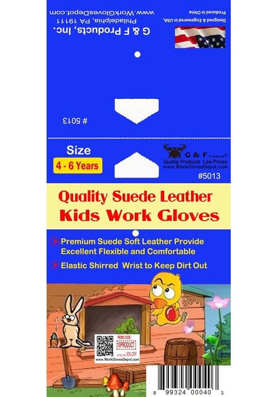 G & F Products 5013m Justforkids Çocuk Hakiki Deri İş Eldiveni