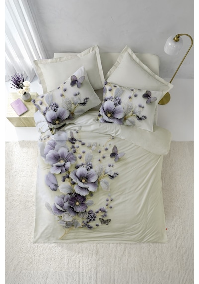 Cotton Box 3d Flower %100 Pamuk Saten - Nayra Krem