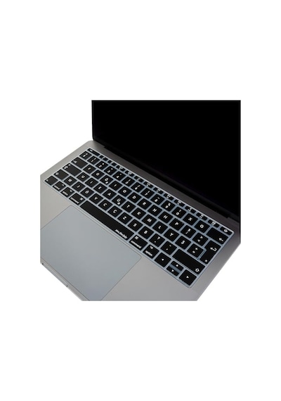 F Klavye Laptop Apple Uyumlu MacBook Pro Kılıf Daktilotip Baskı 12inç A1534-13inç A1708 İle Siyah
