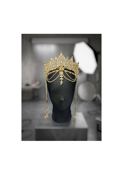 Diamond Veil Crown Alınlıklı Gelin,kına,nişan,söz,after,bride,party Taç Gold - 885835840 Gold