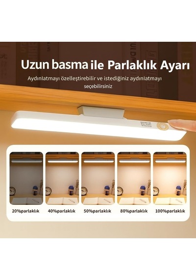 Masa Üstü Dokunmatik 3 Renkli Şarjlı Led Lamba Okuma Lambası Diğer