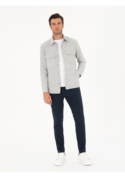 Cacharel Gri Slim Fit Ceket Gömlek