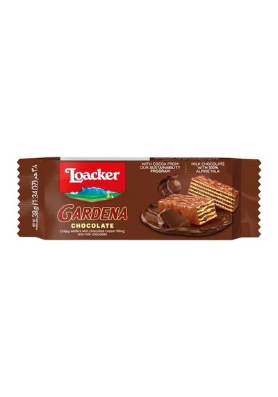 Loacker Gardena Chocolate - Çikolatalı Krema Dolgulu Sütlü Çikolata İle Kaplı Çıtır Gofret 38 G 3 Adet