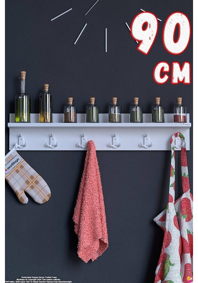 Kedi 18 Kancalı Mutfak Askısı 3'lü Set 76,4x19 Cm - Şık Tasarım, Çok Amaçlı Düzenleyici Ve Yer Tasarrufu Beyaz Kedi 18 Kancalı Mutfak Askısı 3'lü Set 76,4x19 Cm - Şık Tasarım, Çok Amaçlı Düzenleyici Ve Yer Tasarrufu Beyaz