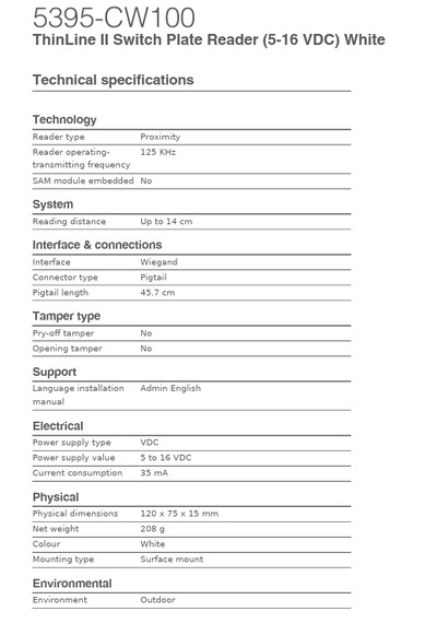 Hıd Prox Thinline Iı Wall Switch Reader