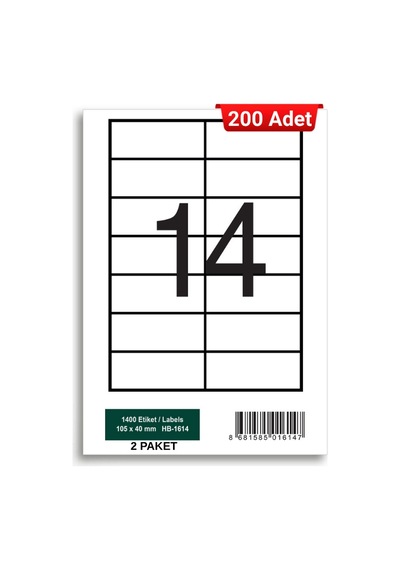 Herboy Hb-1614 105 X 40 Mm A4 Laser Etiket 200 Adet