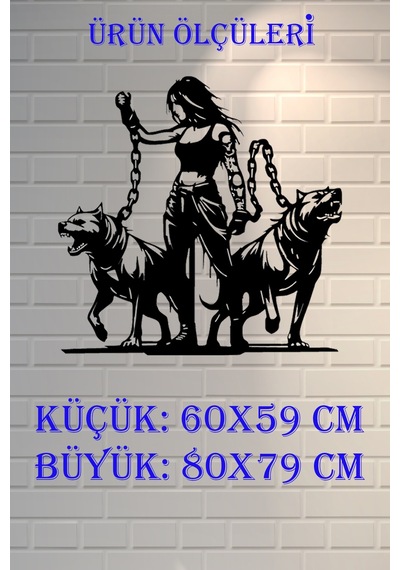Led Işıklı Güçlü Zincirli Kadın Ve Kurt Köpek Figürlü Tablo Dekoratif Gece Lambası Sarı - 825805816 Sarı