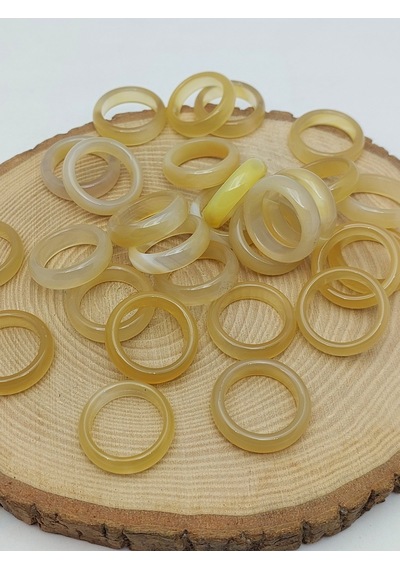 Akik Taşı Yüzük Sisli Açık Zeytin Alacalı 6mm Kalınlık 59948 Bakır
