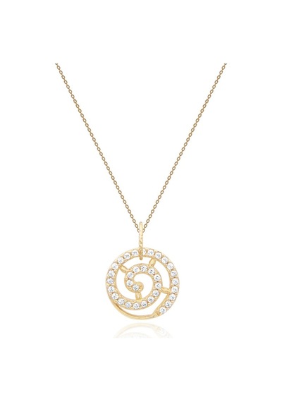 Diamond Line-Gülaylar - Sarı Altın 14 Ayar Lava Kolye