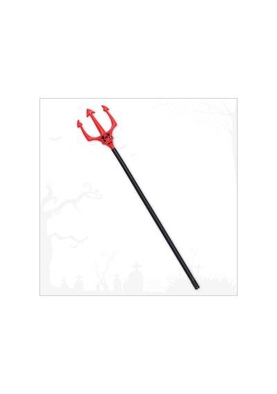 Halloween Kuru Kafalı Plastik Şeytan Çatalı, 105cm x 18cm