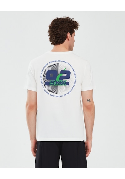 Skechers Graphic T-Shirt M Short Sleeve Erkek Kırık Beyaz Tshirt S241054-102
