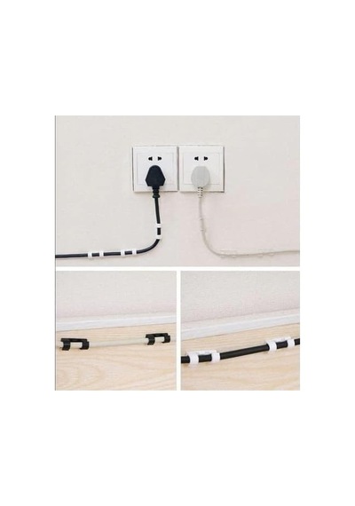 Yapışkanlı Mini 20lı Klips Usb Pc Adaptör Kablo Tutucu Aparat Şeffaf Standart