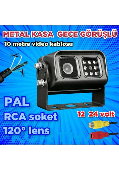 Go-480 Metal Kasa Ledli Araç Kamerası 12-24 V Pal