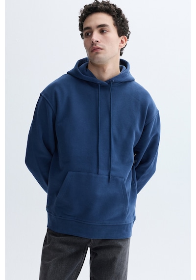Mudo Erkek Erkek İndigo Kapüşonlu Kanguru Cepli Oversize Sweatshirt 1264811 Indigo
