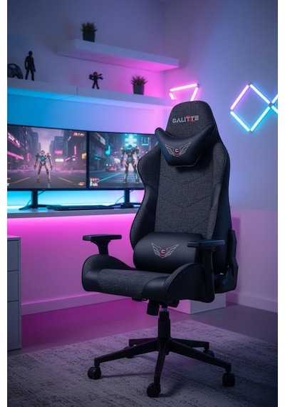 Samurai Ss Oyuncu Koltuğu Nefes Alabilir Kumaş Gaming Koltuk Kumaş, Siyah Çok Renkli