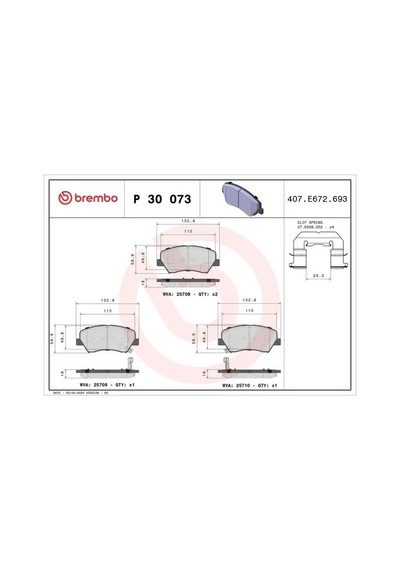 Hyundai Elantra 5 On Fren Balatasi 1.6 Crdi 2014-2015 Brembo P30073