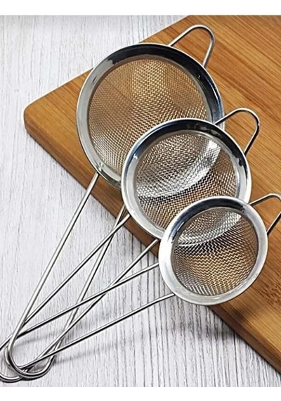 3 Lü Küçük Metal Süzgeç Seti 6-7-8 Cm Boyutlarda Diğer