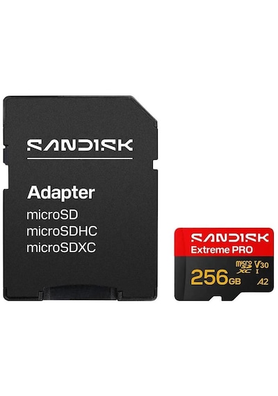 Sandısk Extreme Pro 256gb 250/170mb/s Microsdxc Uhs-ı A2 V30 5k/4k Kamera Drone Hafıza Kartı Sdsqxcj-256g-gs6ma
