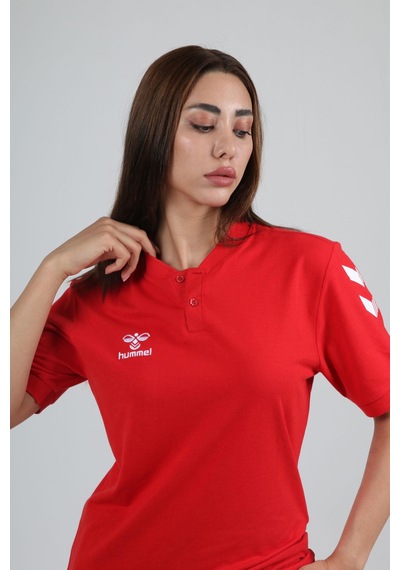 Hummel Armin Pamuklu Bebe Yaka Tişört Kırmızı