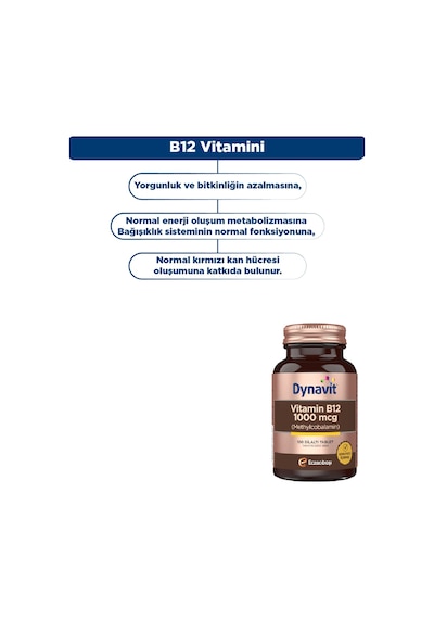 Dynavit Vitamin B12 1000Mcg 100 Dilaltı Tablet