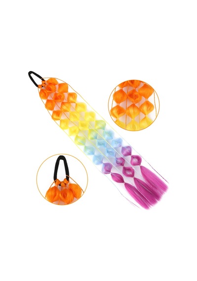 Balon Örgülü Lastikli At Kuyruğu / Acm22 - Zmff-571489 Çok Renkli
