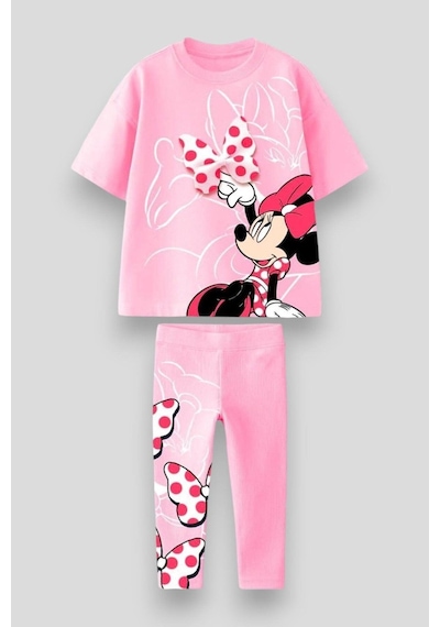 Lolliboomkids Kız Çocuk Puantiye Pembe Renk Fiyonk 3d Detaylı T-shirt Ve Tayt Alt Üst Takım - Trend Stil Çok Renkli Lolliboomkids Kız Çocuk Puantiye Pembe Renk Fiyonk 3d Detaylı T-shirt Ve Tayt Alt Üst Takım - Trend Stil Çok Renkli