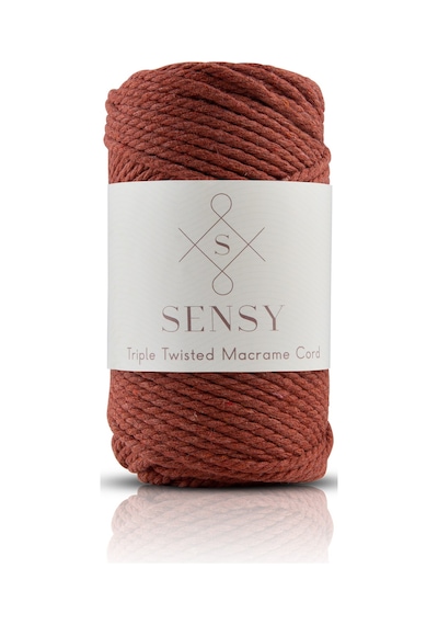 Sensy Premium Makrome Ipi 3mm Üç Büküm Taranan Halat Ip 4lü Set Ekru-kiremit-sütlü Kahve-açık Gri