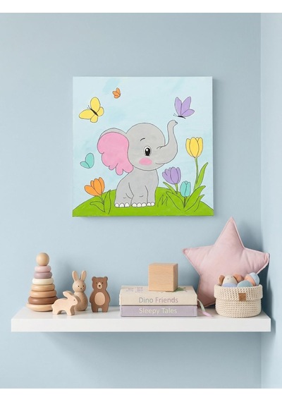 %100 El Yapımı Orijinal Çizim Çocuk Odası Tablosu - 20x20 Cm Akrilik Duvar Dekorasyonu