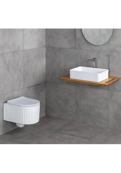 Lena - Tezgah Üstü Lavabo Mat Beyaz  - E W1004mb- Diğer