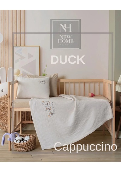 New Home Müslin Bebek Nevresim Takımı 4 Parça Duck - Cappucino