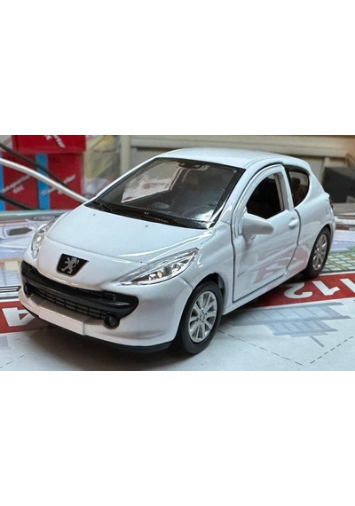 Oyuncak Metal Model Araba 1/36 Çek Bırak Peugeot 207 Beyaz