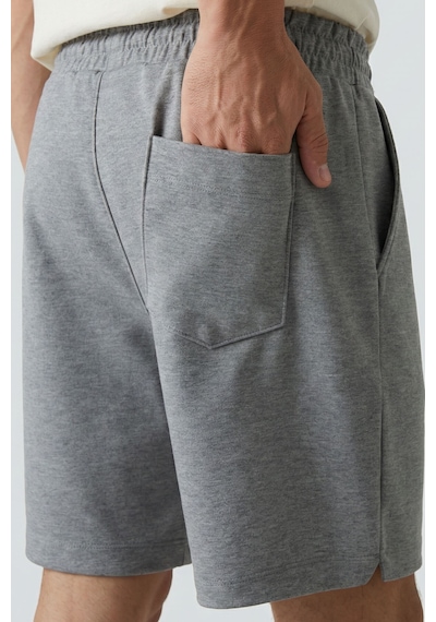 Tommy Life Gri Melanj Standart Fit Basic Arka Cepli Erkek Şort - 88314
