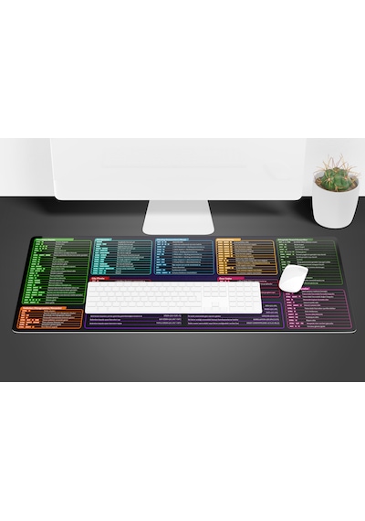 Mouse Pad Excel Kısayol Tuşları Mousepad Dikişli Kenar
