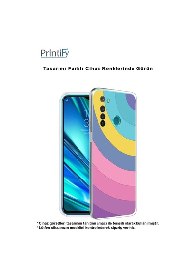 Vivo Y73 Uyumlu Kamera Korumalı Kapak Renk Cümbüşü Tasarımlı Şeffaf Silikon Kılıf