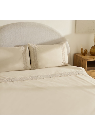 Karaca Home Nuvia Güpürlü Çift Kişilik Nevresin Takımı Bej Bej