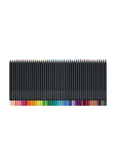 Faber-Castell Renkli kalemler Blackwood, Black Edition, 50'li kutu, parlak renkler, yumuşak çizgili, siyah ahşap