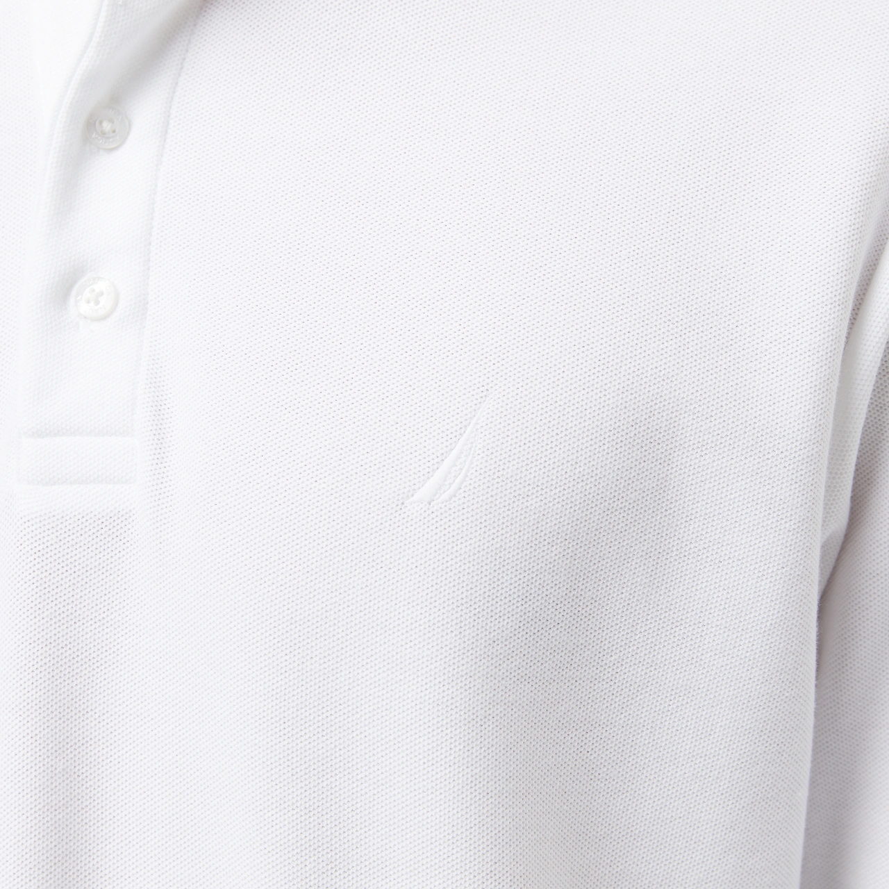 Nautica Erkek Beyaz Classic Fit Uzun Kollu Polo Yaka T-shirt Düz K57351t Beyaz