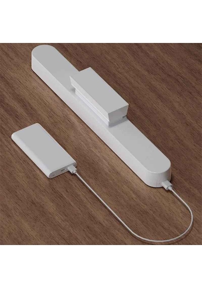 Monozone Şarj Edilebilir Manyetik Led Okuma Lambası Usb Dokunmatik Saat Göstergeli Masa Lambası Mutfak Beyaz Gün Işığı Sarı