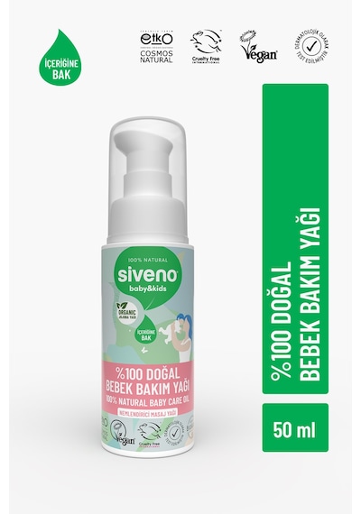 Siveno %100 Doğal Bebek Yağı Organik Jojoba Bakım Masaj Yağı Bitkisel Vegan 50 ml