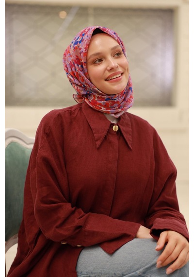 Silk Home Soft Eşarp 73081-31 Taş, Pembe, Saks Turuncu, Lila