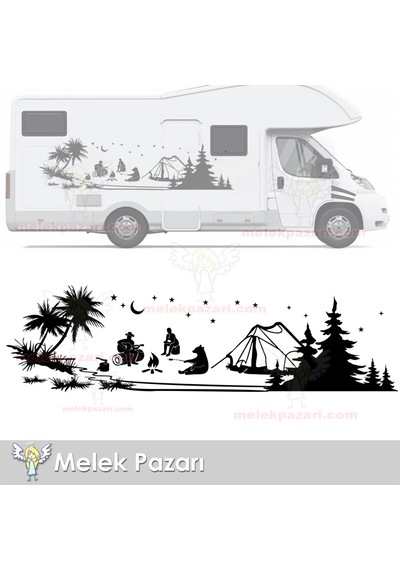 Çadır Kampı, Kapçı Ayı, Kamp Karavan Sticker