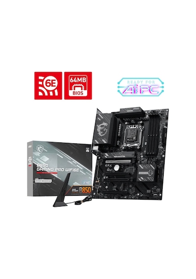 Msı B850 Gamıng Pro Wıfı6e Am5 Ddr5 8200+ Oc Mhz Atx Gaming Aaaa11msı0046