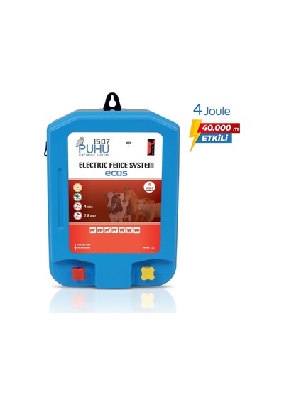 Puhu Ecos Güneş Enerjili Elektrikli Çit Cihazı 4 Joule 40w Panel + 12v/24ah Jel Akü