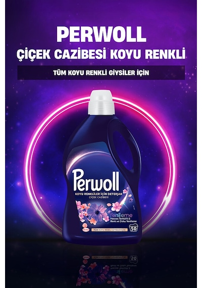 Perwoll Çamaşır Deterjanı 2'li Set : X1 Çiçek Cazibesi Koyu Renk 2950 ML