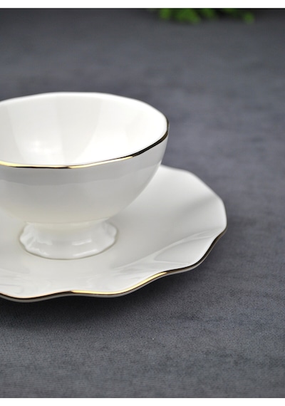 6 Kişilik 12 Parça Porselen Gold Yaldızlı Çay Neskafe Fincan Takımı 170 Ml Fincan Seti -lilyum Gold