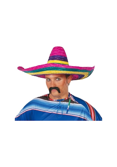Sombrero Meksika Şapkası Renkli Örme Hasır Yetişkin Boy 1